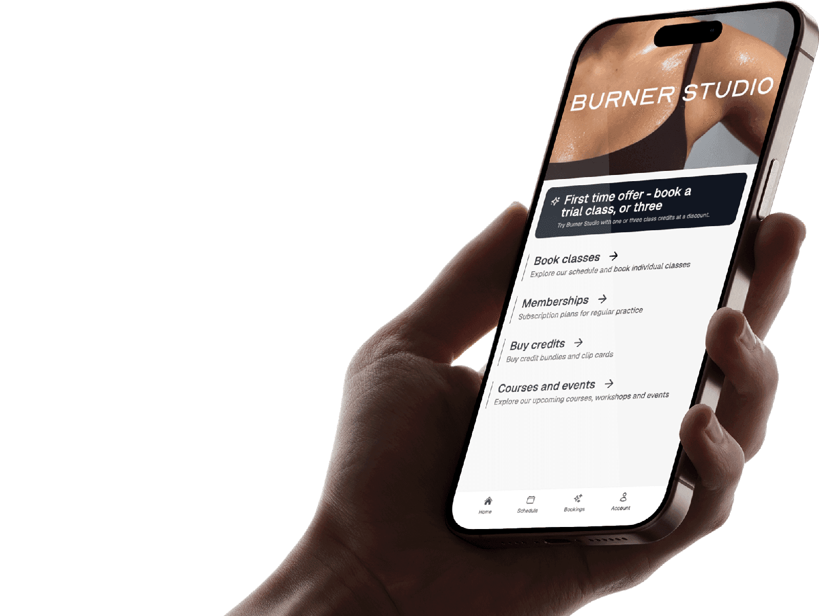 Mana bokningsapp visas på en iPhone